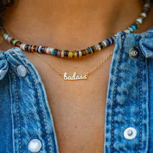 Gold Badass Charm Necklace