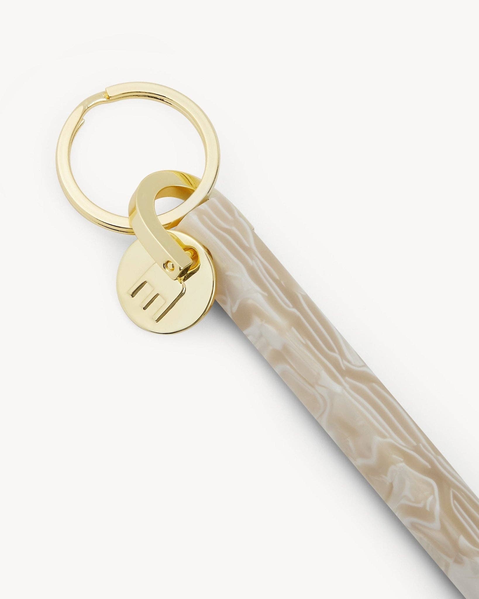 Ivory & Gold Bar Keychain