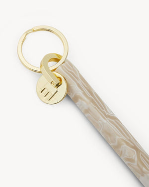 Ivory & Gold Bar Keychain
