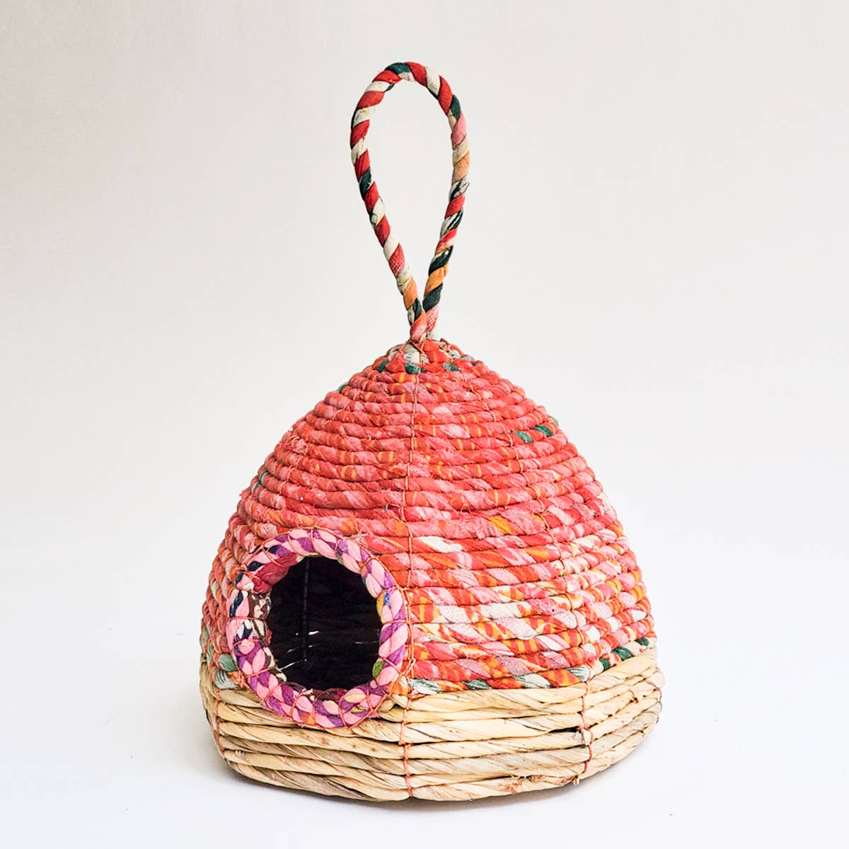Handwoven Seagrass & Sari Birdhouse