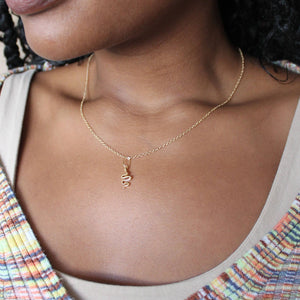 Gold Snake Charm Necklace