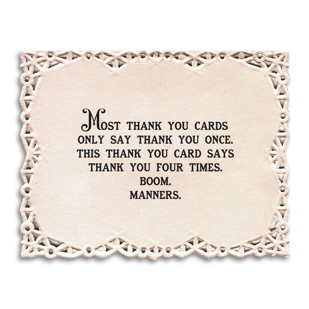 Repeated Thank You Vintage Card