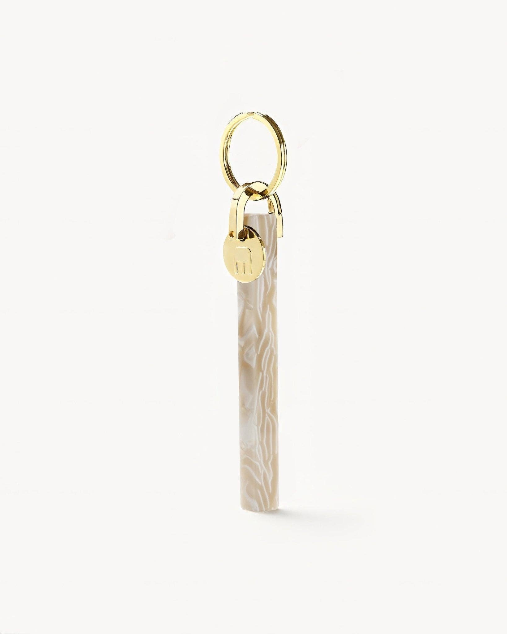 Ivory & Gold Bar Keychain