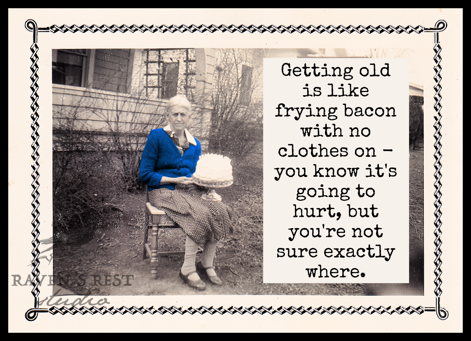 Frying Bacon With No Clothes On Card