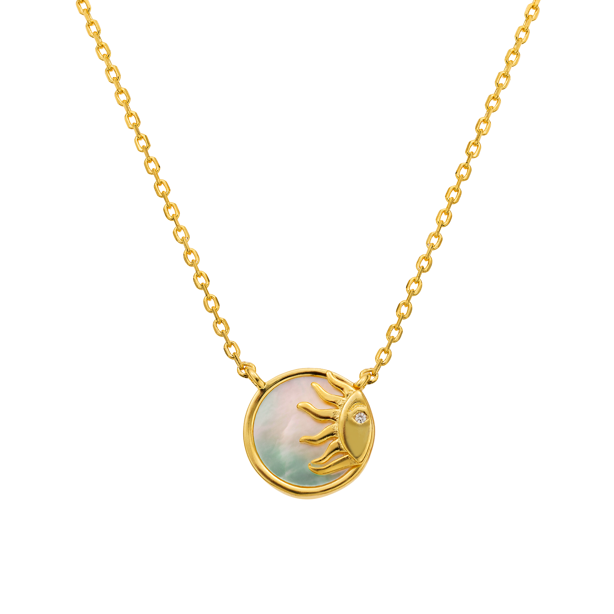 Mother of Pearl Sunshine Pendant Necklace