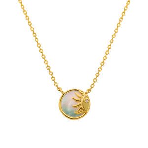 Mother of Pearl Sunshine Pendant Necklace