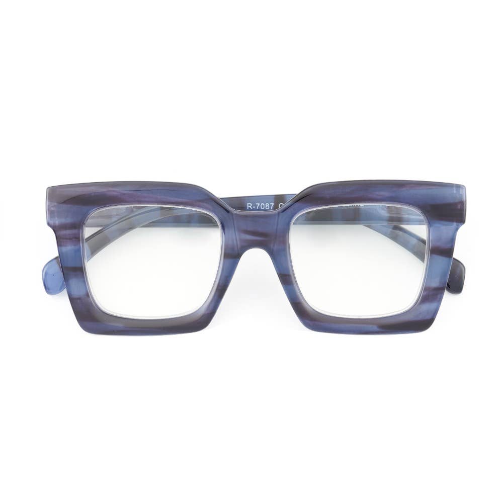 Striped Blue FIONA Blue Light Glasses