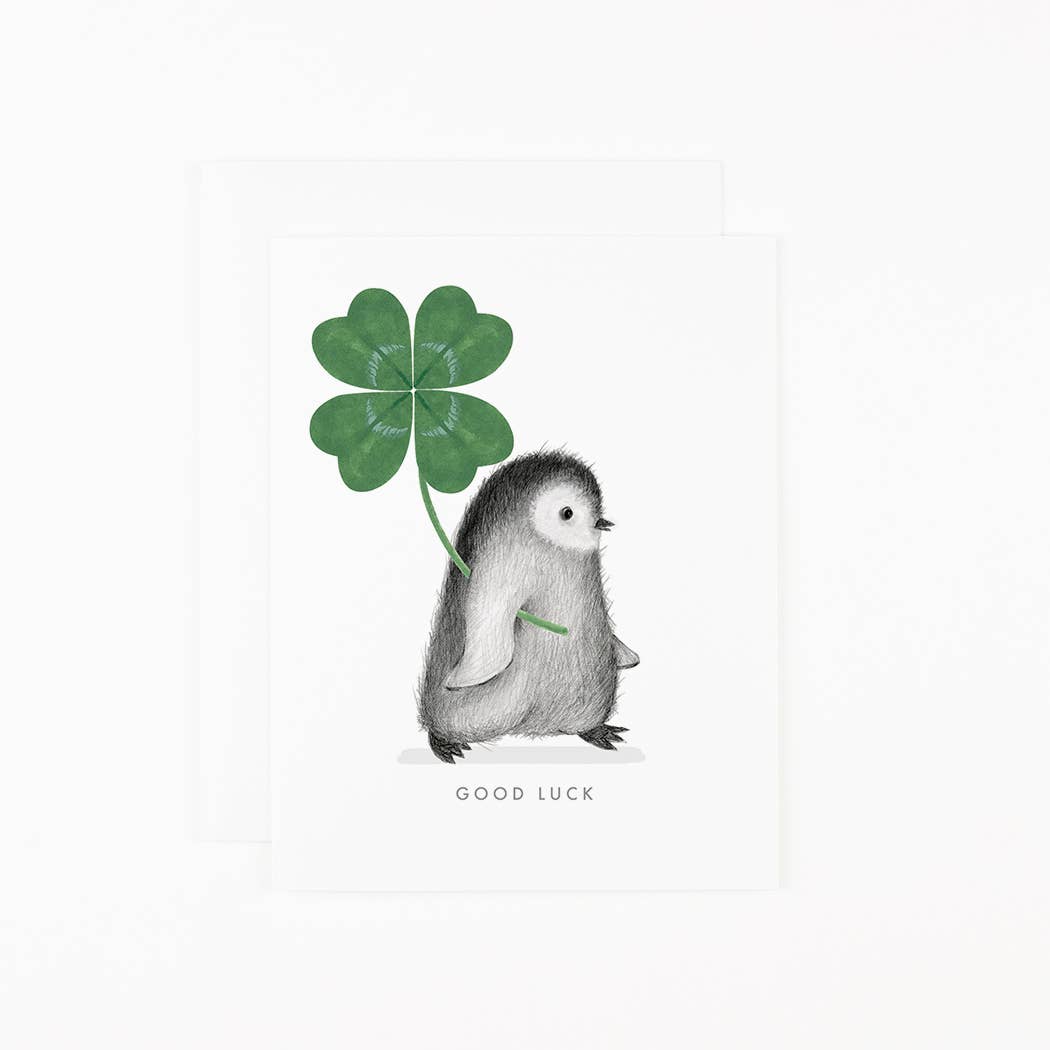 Good Luck Penguin Card