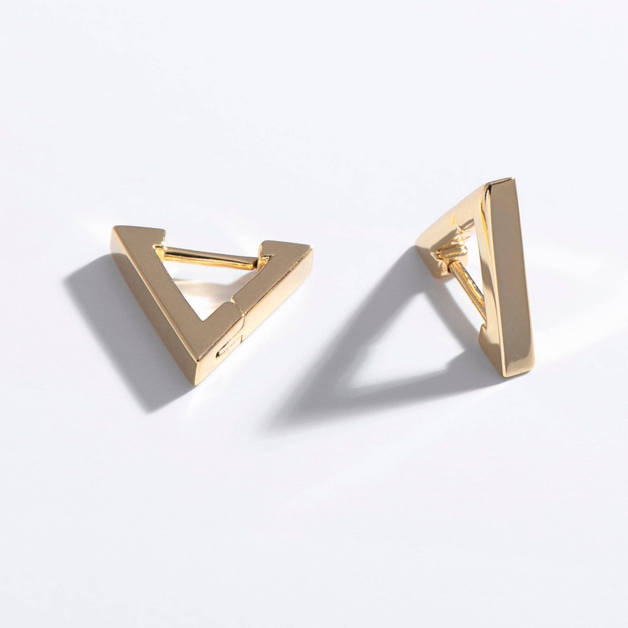 Triangle Huggie Hoops