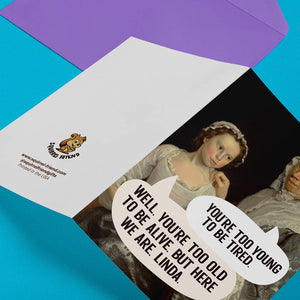 Here We Are, Linda Birthday Card