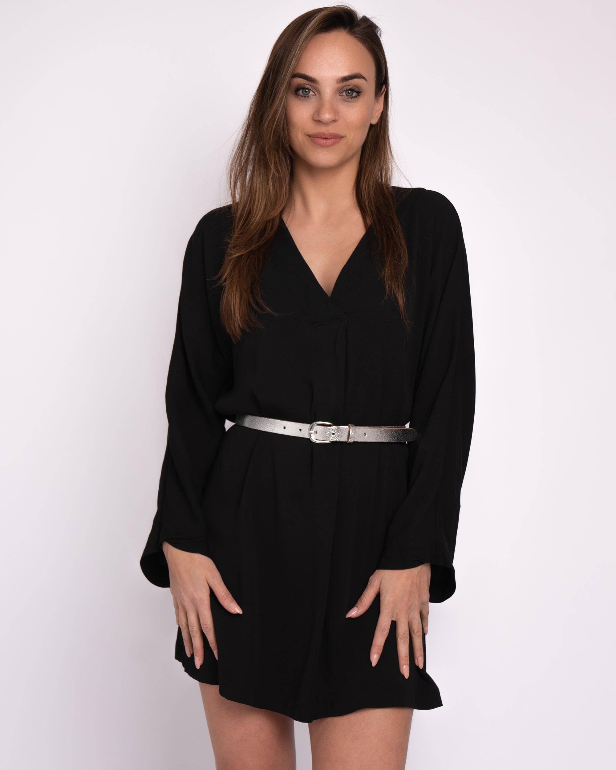 Eva - Metallic Skinny Leather Belt