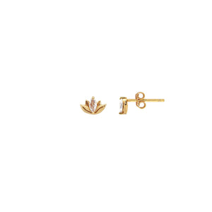Gold Lotus Crystal Studs