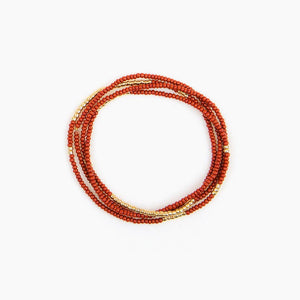 Gold Bead Stretch Necklace Wrap Bracelet