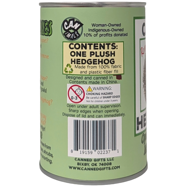 Canned Hedgehog - Stuffed Animal