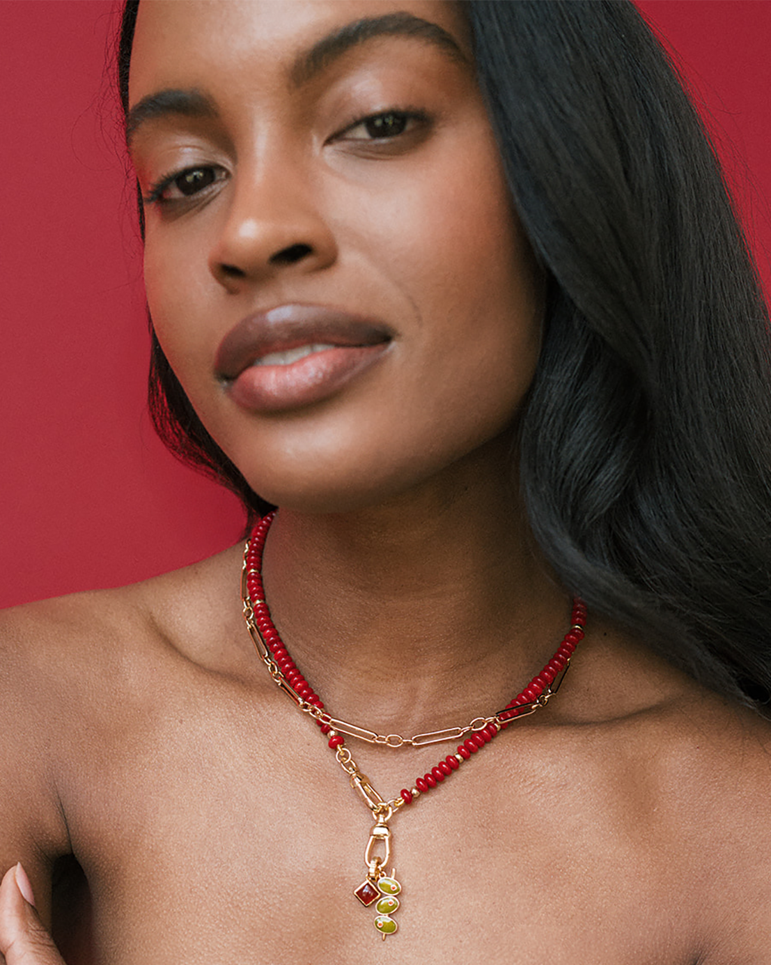 Tomato Sonia Gemstone Necklace