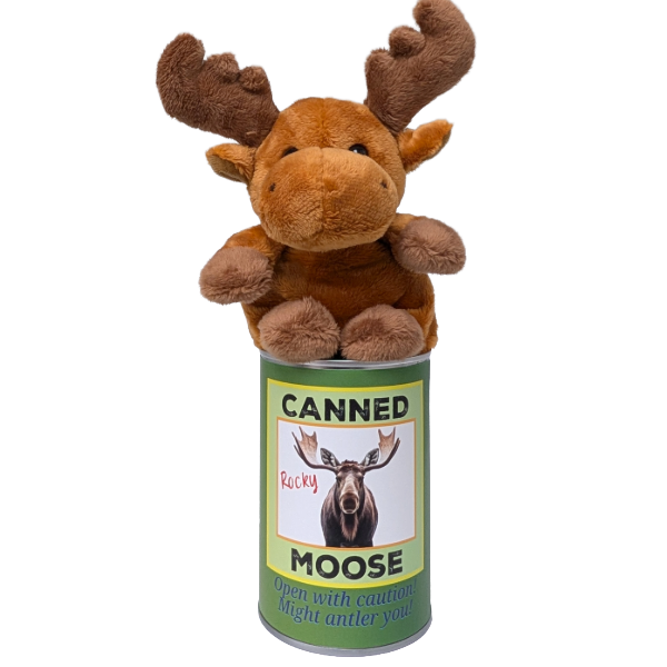 Rocky the Canned Moose - Stuffed Animal