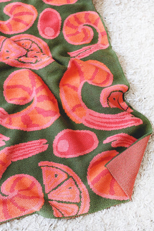 Shrimp Cocktail Knit Throw Blanket 