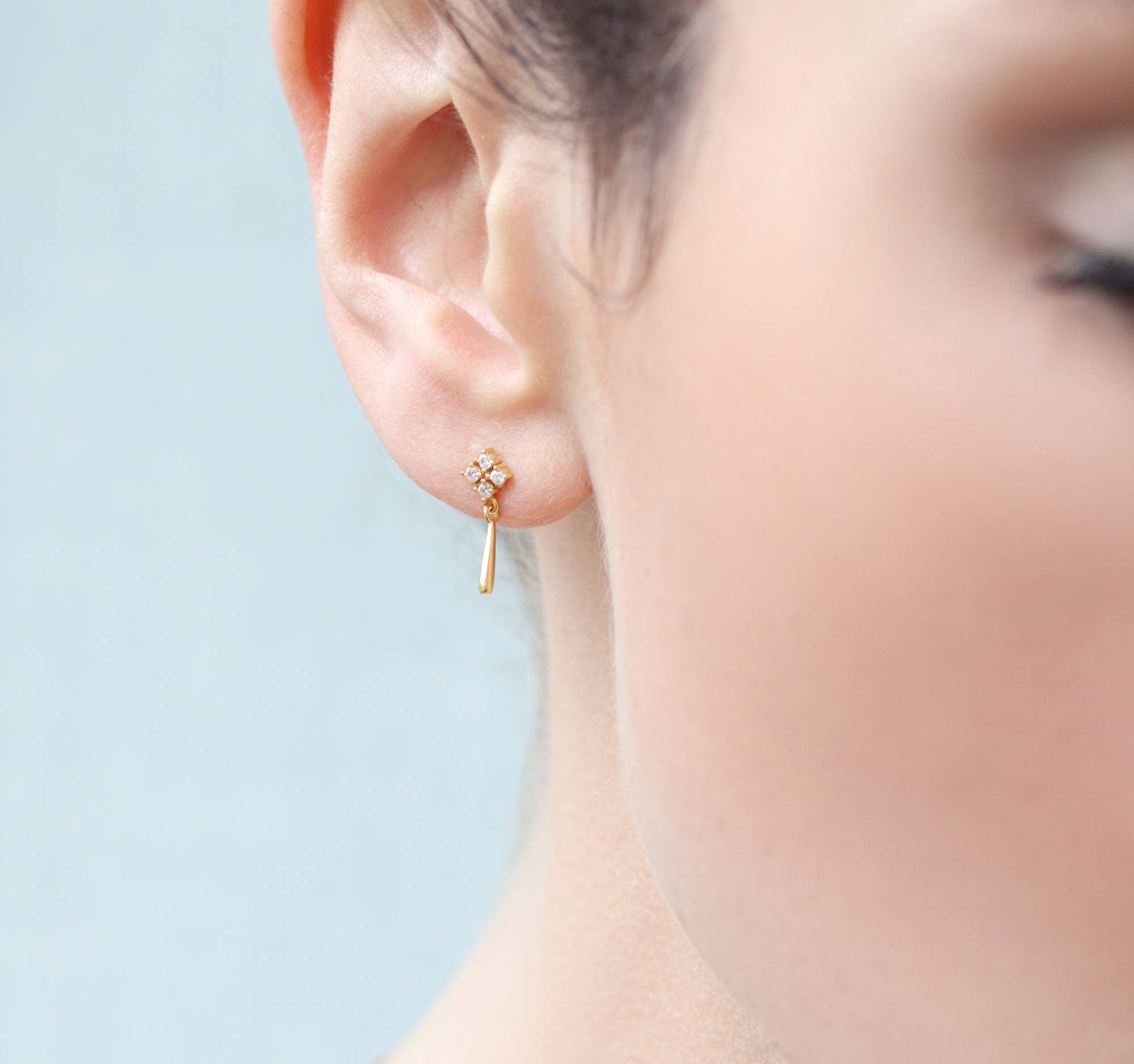 Edwardian Gold Drop Studs