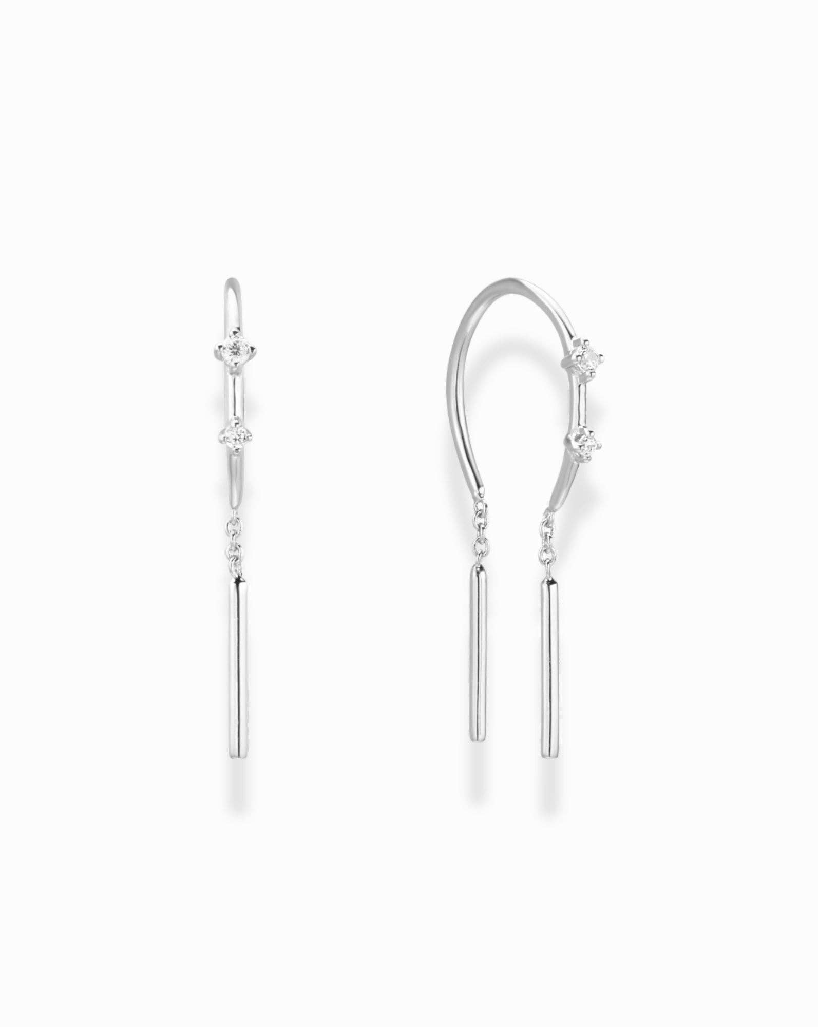 Silver Mila Threader Huggies