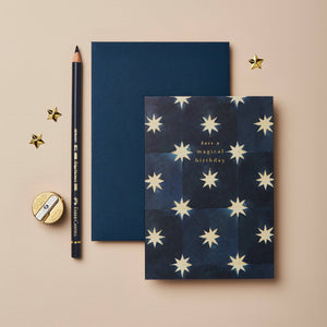 Navy Stars Magical Birthday Card