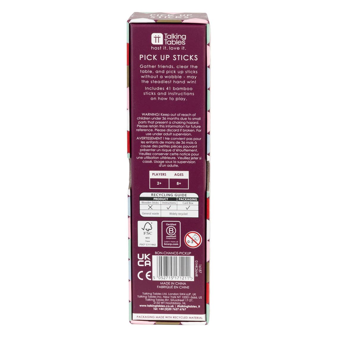 Burgundy Pick Up Sticks Game
