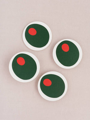 Pimento Olive Coasters