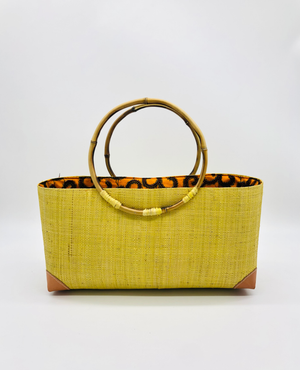 Bebe Straw Handbag with Bamboo Handles