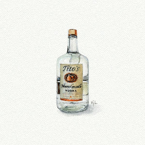 Titos Vodka Miniature Watercolor Print