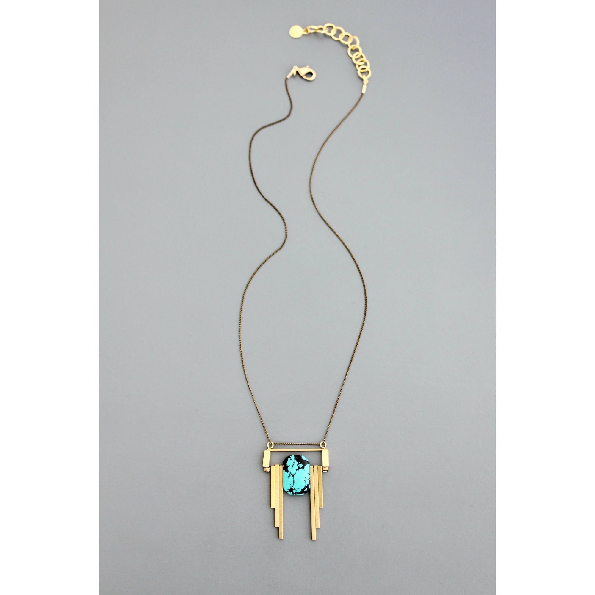 Turquoise Pendant Chain Necklace