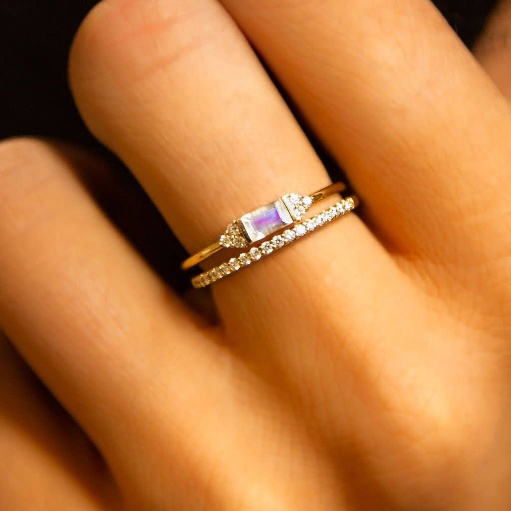 Solid Gold & Diamond Half Eternity Band