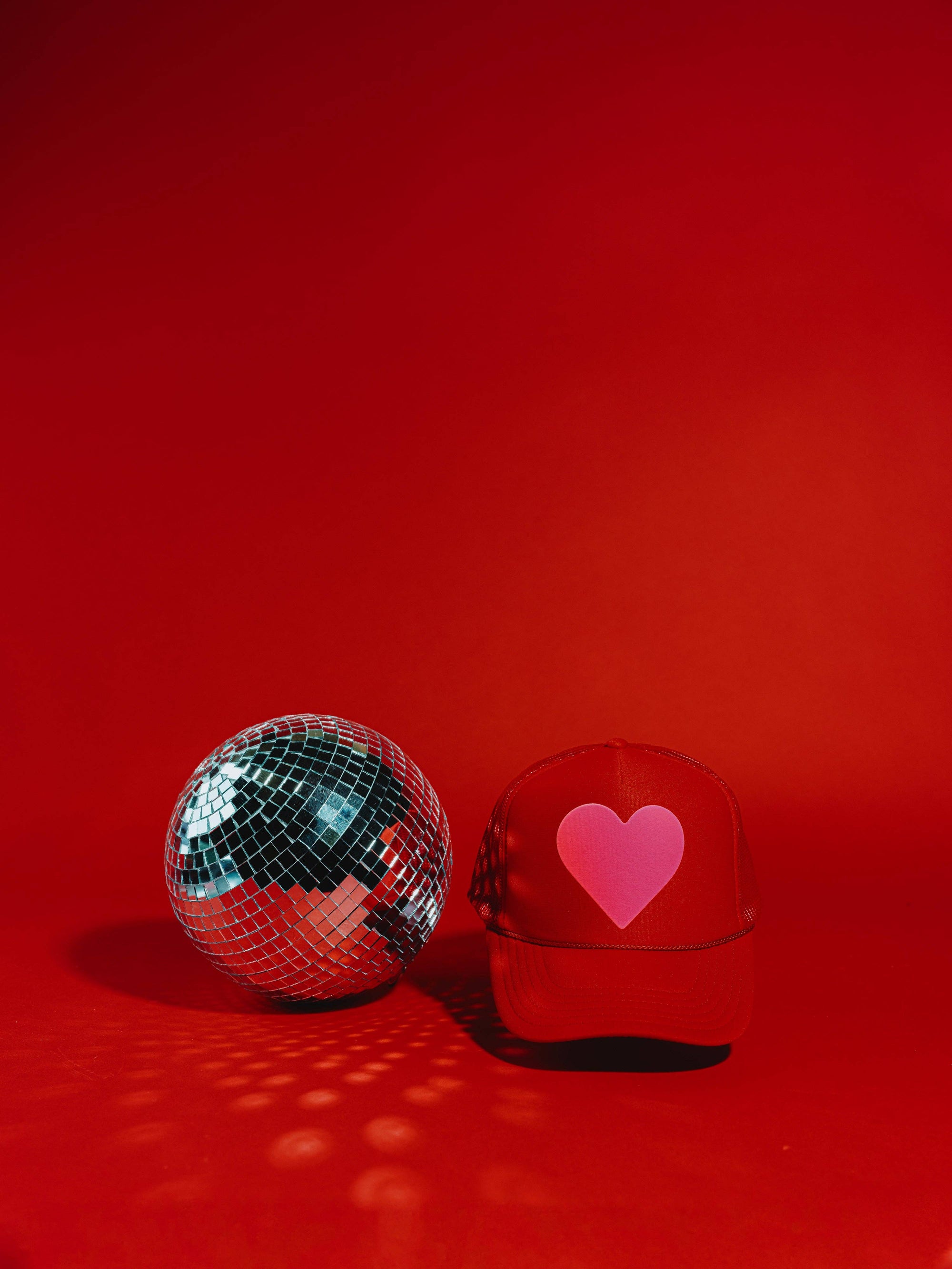 Red & Pink Heart Trucker Hat