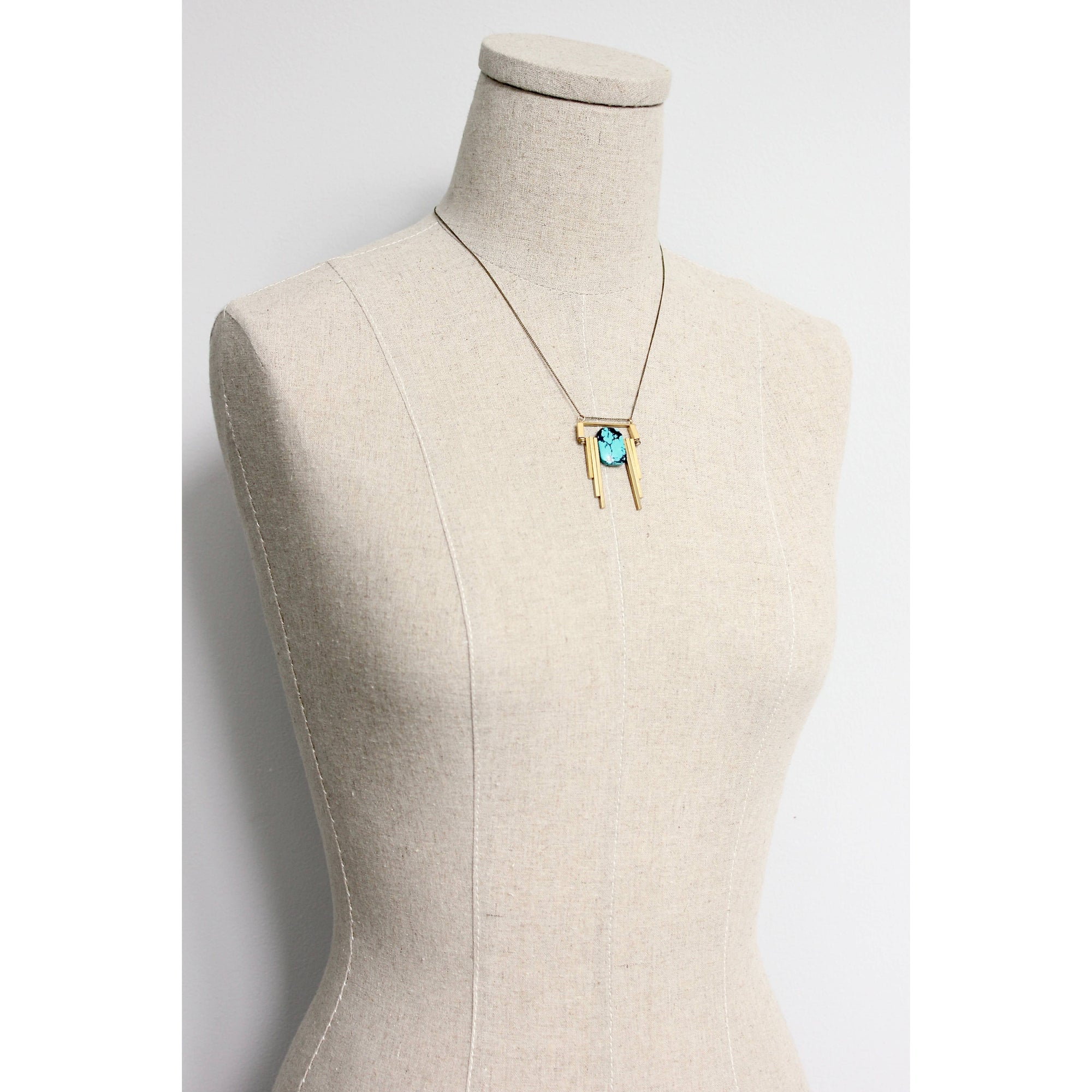 Turquoise Pendant Chain Necklace