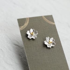 Sakura Flower Silver Studs