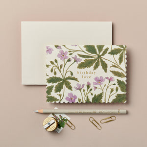 Geranium Birthday Love Card