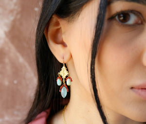 Tudor Earrings in Chalcedony