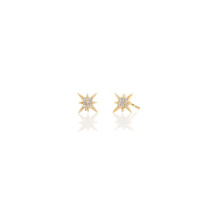 Gold Starburst Crystal Studs