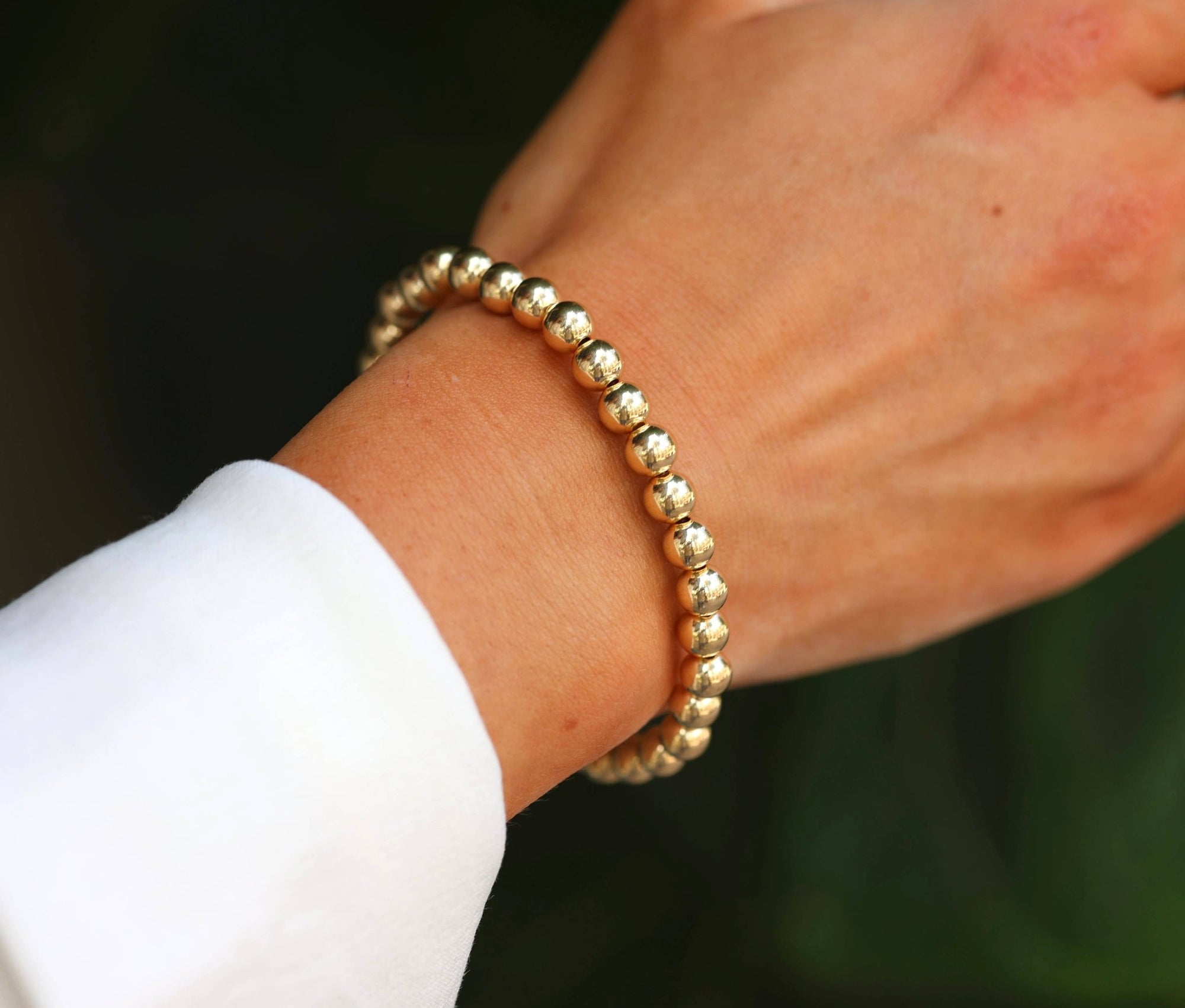6MM Classic Ball Bead Bracelet - Box Turtle
