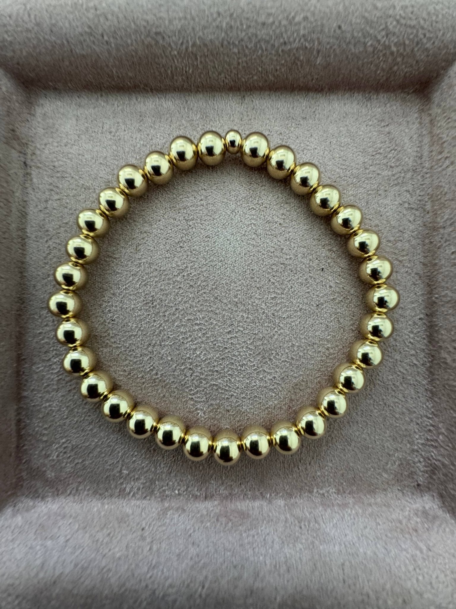 6MM Classic Ball Bead Bracelet - Box Turtle