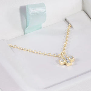 14k Gold + Diamond Cross Necklace