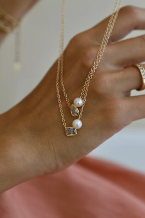 Gold Teardrop Toi Et Moi Necklace