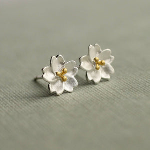 Sakura Flower Silver Studs