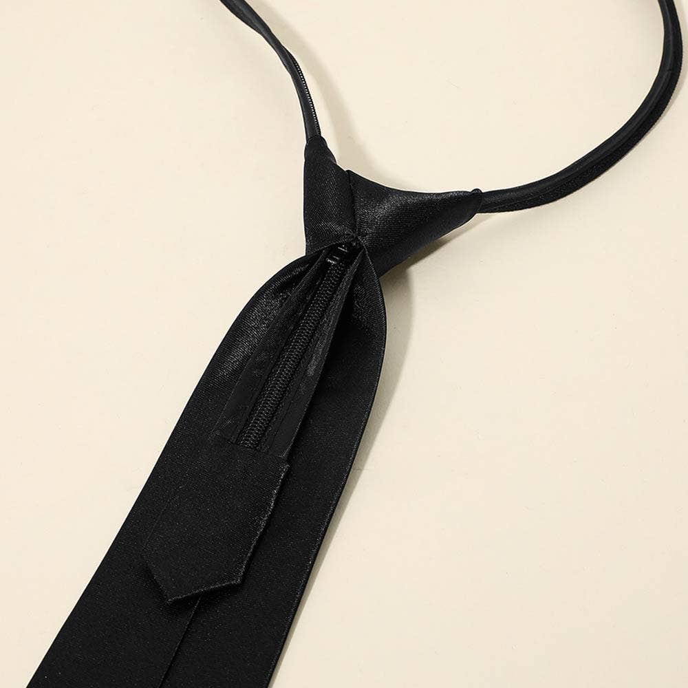 Black Classic Slim Adjustable Neck Tie
