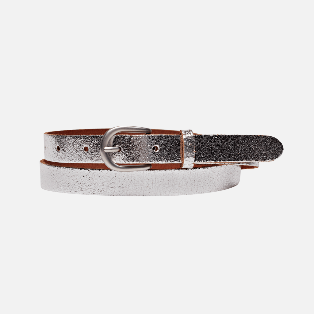 Eva - Metallic Skinny Leather Belt
