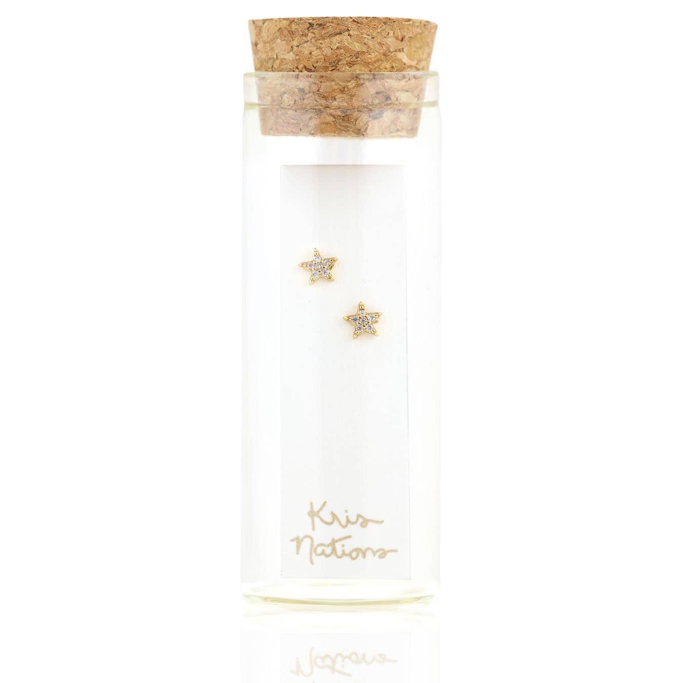 Gold Star Crystal Stud Earrings