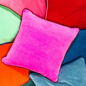 Neon Pink + Wine Charliss Velvet Pillow