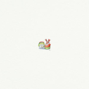 Sushi Miniature Watercolor Painting - Art Print