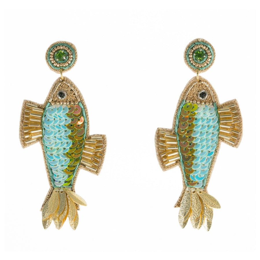 Fancy Fish Earrings in Blue