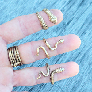 Smooth Brass Serpent Ring