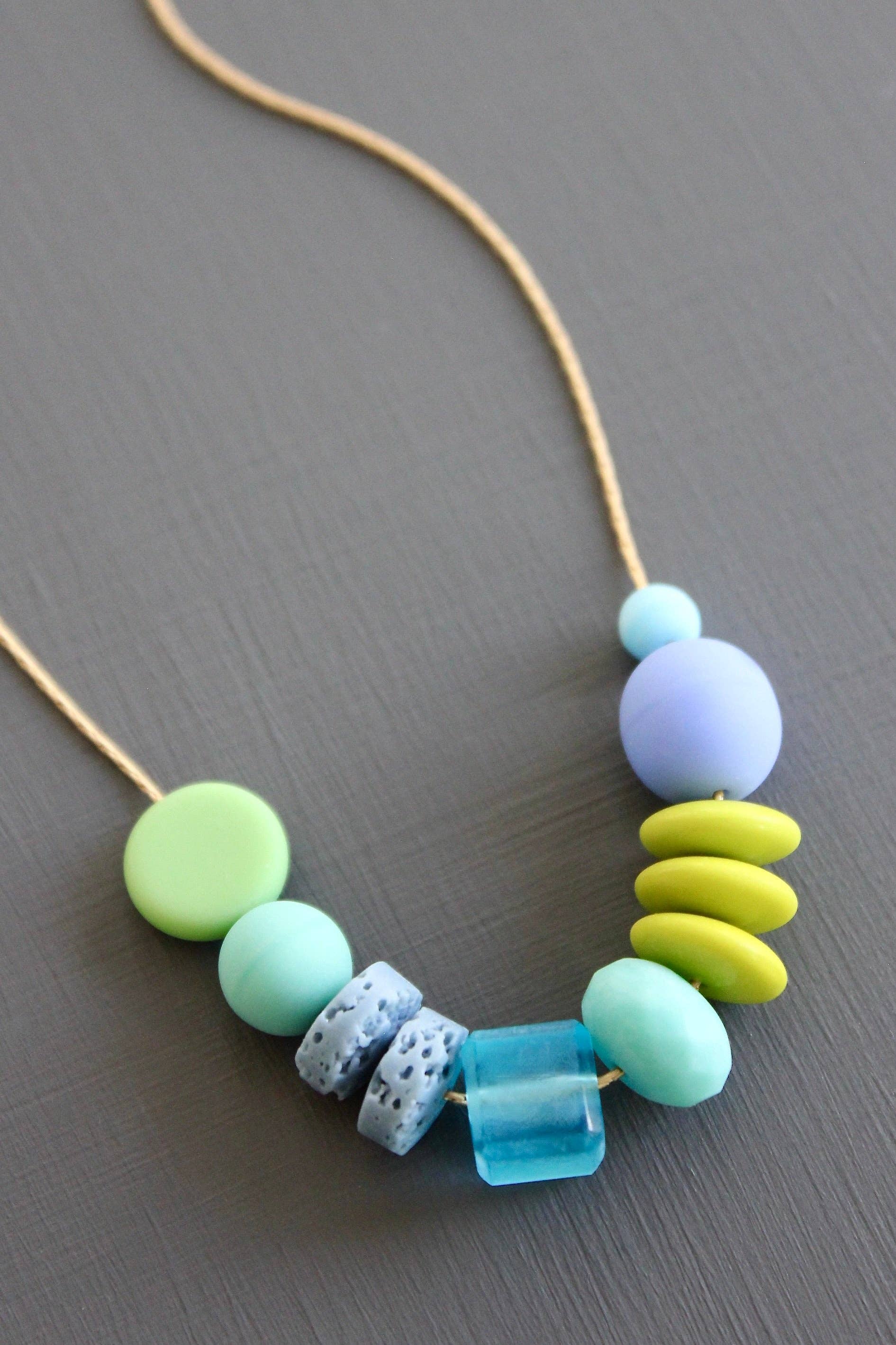 Colorful Matte Glass Necklace