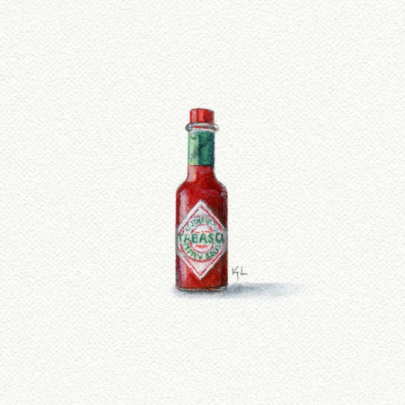 Tobasco Miniature Watercolor Print